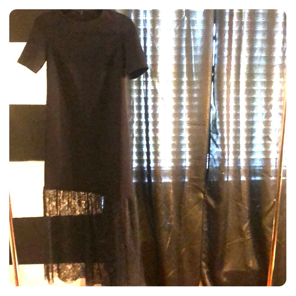 Navy lace floral midi dress